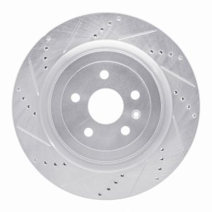 Cadillac CTS Brake Rotor (1) - Rear Left - R1 Concepts - Drilled & Slotted - Silver - `09-`24 Cadillac CTS Brake Rotor (1) - Rear Left - R1 Concepts - Drilled & Slotted - Silver - `09-`24